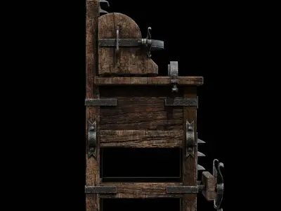 NANITE GAME READY - IRON CHAIR - MEDIEVAL TORTURE DEVICE - 4K Low-poly 3D model