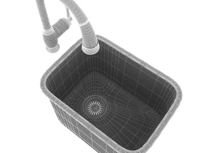 Grohe Bridgeford Faucet and Steel Queen Stainless Steel sink  3D model