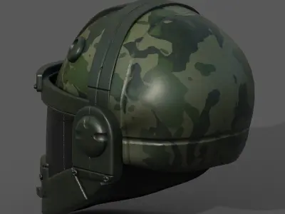 Helmet plastic mask combat fantasy futuristic  Low-poly 3D model