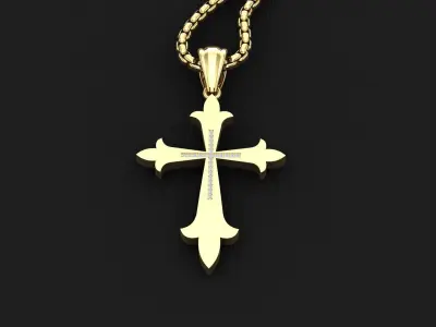 High Cross Pendant Light Gold 18K 3CP021 3D print model