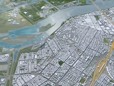 Harbin Heilongjiang China 90km Low-poly 3D model