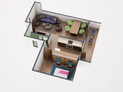 3D Floor Plan model 09 3D model