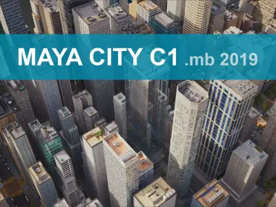 Realistic City C1 MAYA Low-poly 3D model
