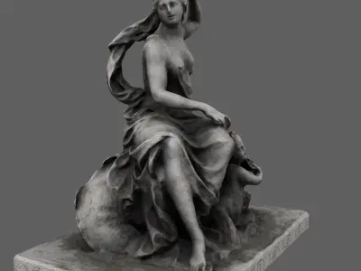 statue 6 of woman holding child Low-poly 3D model