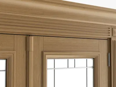 Door classic with glass double 01 3D model