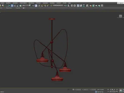 Cascading Industrial Articulated Chandelier Low-poly 3D model
