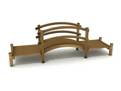 This is Kids Game Play Equipment 014 Wooden Bridge 3D model