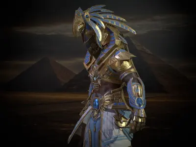 Egyptian Gods Gor Low-poly 3D model