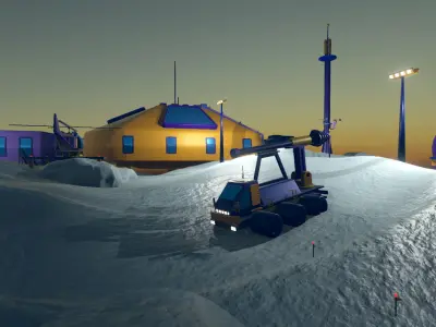 Polar Station Low-poly 3D model