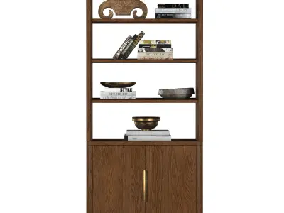 BRETON DOUBLE-DOOR OPEN SIDEBOARD and HUTCH 3D model