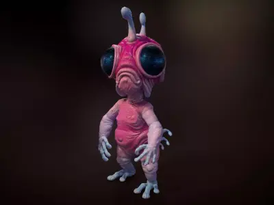 Alien dragonfly unreal unity 19 animations rig in maya Low-poly 3D model