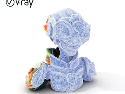 Futuristic Alien Creature Model Pack Low-poly 3D model