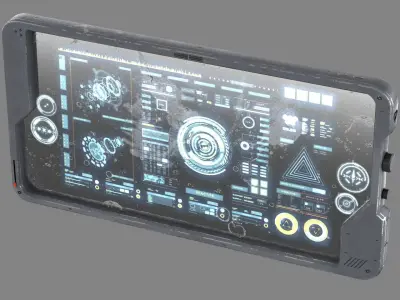 Sci-fi Touch Pad 4  Low-poly 3D model