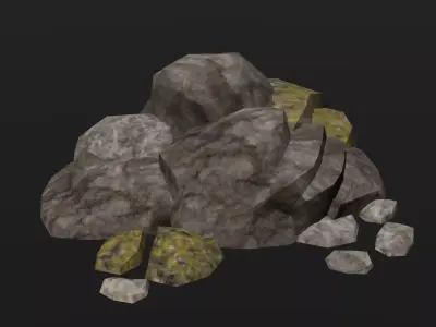 PSX - PS1 - Rocks Pack - Low Poly Low-poly 3D model