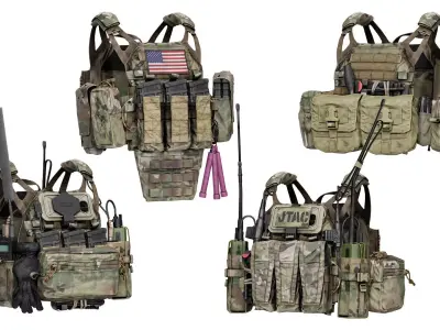 CRYE JPC 2 PLATE CARRIER BUNDLE 3D Model Pack