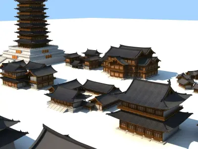 Ancient Chinese Buildings 3D model