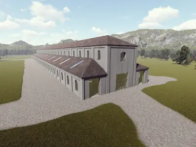 Detailed Building  Exterior 3Dsmax - Revit Low-poly 3D model