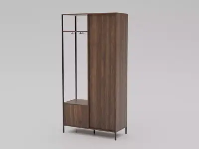 Wooden Hanger and  Self Low-poly 3D model
