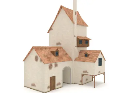 Medieval Building Blacksmiths House Low-poly 3D model