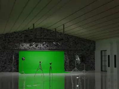 studio interior Low-poly 3D model 3D model