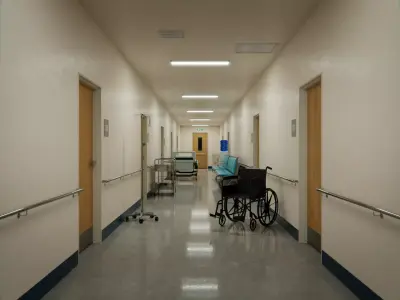 Hospital Corridor 3d Scene Low-poly 3D model