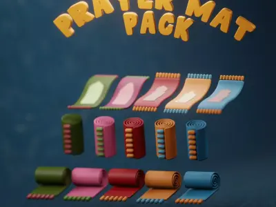 Cute Stylized  Islamic Prayer Mats - Carpets 3D model