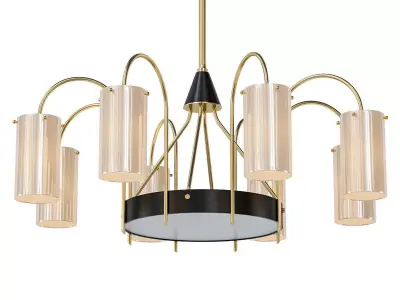 Eight chandelier with six candelabras 3D model