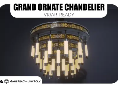 Grand Chandelier - Game Ready Low-poly 3D model