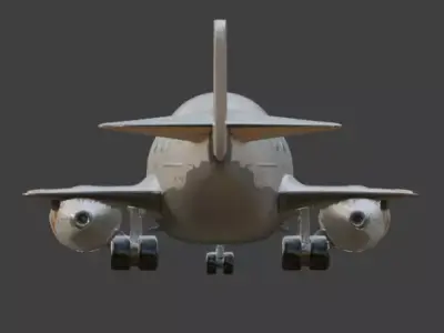 Futuristic Cartoon Cargo Aircraft 3D Model Low-poly 3D model
