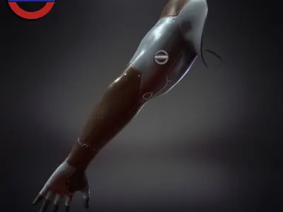 sci fi arm cyborg v5 game ready Low-poly 3D model