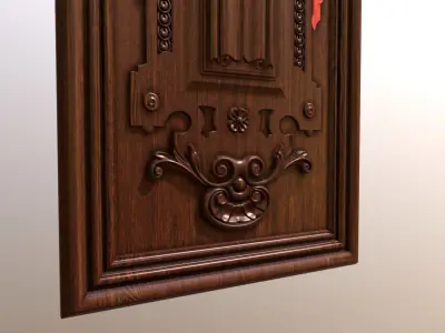Carved cabinet door Low-poly 3D model