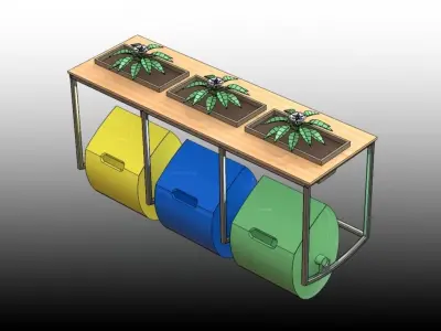 3 Recycling Containers 3D model