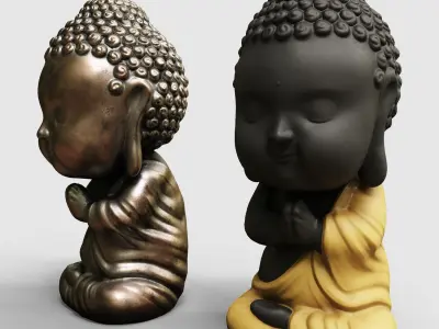 Baby Buddha figurine Low-poly 3D model