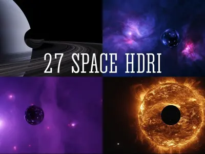 27 Space realistic HDRI Sci-fi 3D Model full pack Low-poly 3D model