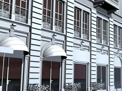 European building front 3D model