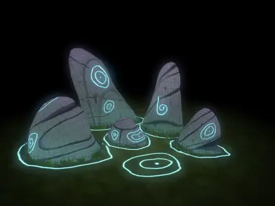Magical Stone Low-poly 3D model