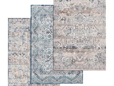 Rug Set 2 pcs area 3D model