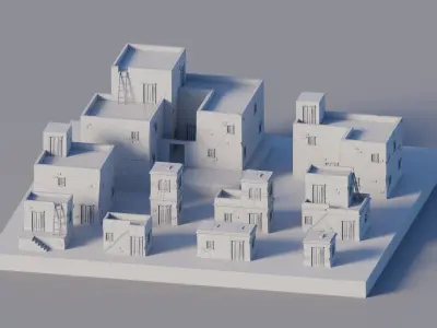 10 Desert Homes Pack  - Lowpoly Low-poly 3D model