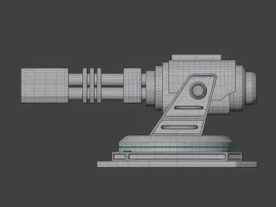 Scifi turret Low-poly 3D model