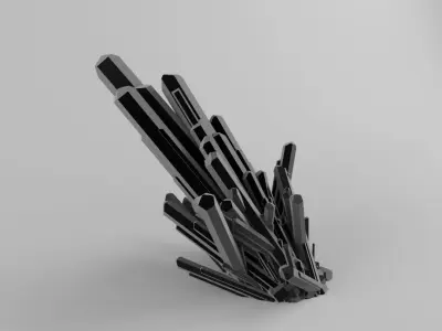 Crystal Emerald Gems Black and White 3D Object 3ds 2019 3D model