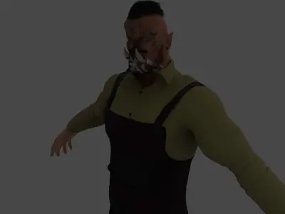 ORC-BARBER Low-poly 3D model