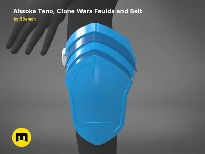 Ahsoka Tano Clone Wars Faulds and Belt 3D print model