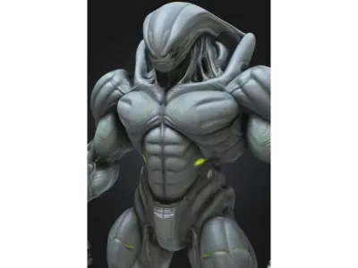 Armored Alien Soldier Sci Fi Low-poly 3D model