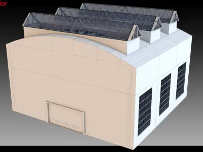 6 Industrial Sheds- High detail 3d models 3D model