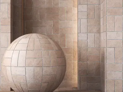 Brick Tile Flooring 4K - Seamless Texture