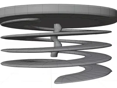 Elegant ceiling lamp for minimalist interiors Low-poly 3D model