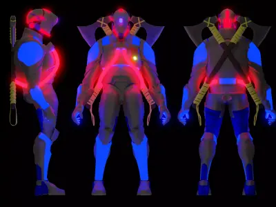 ROBOT SAMURAI NO 4 3D MODEL Low-poly 3D model