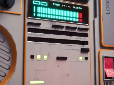 Radio sci-fi Low-poly 3D model