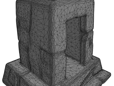 SciFi Ancient Portal Shrine Low-poly 3D model