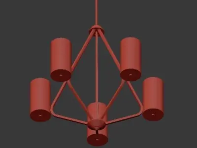 Elevate Collection 5 light Brushed Bronze Chandelier 3D model